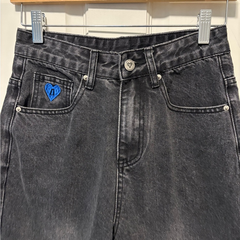 Aelfric Eden black skater high rise wide leg denim jeans size 26 2 - Picture 2 of 9